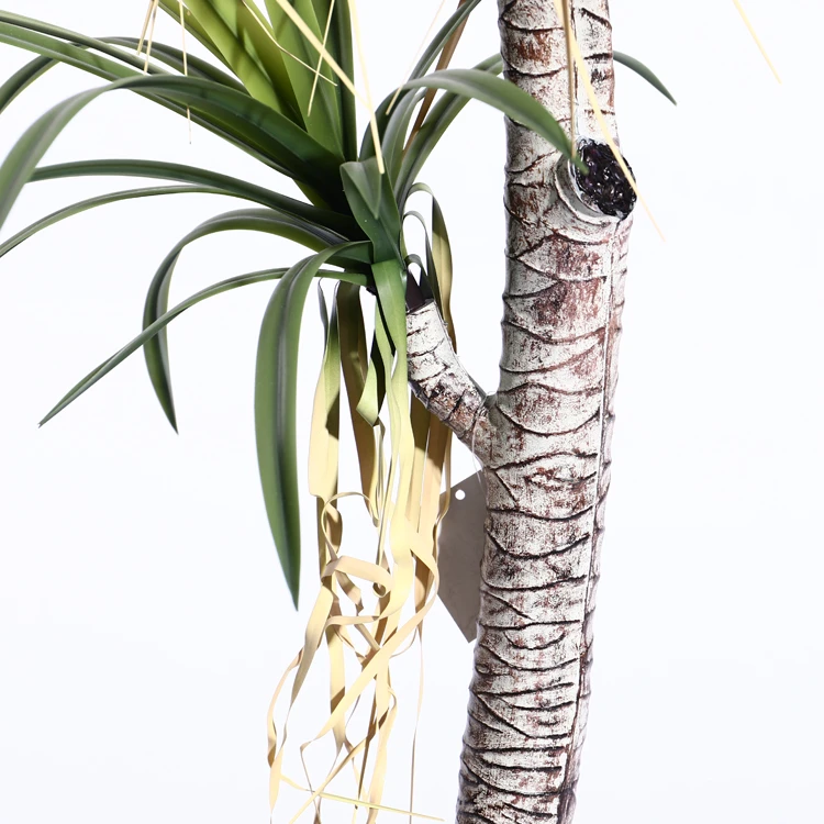 Artificial plants tropical plastic bonsai all green ironwood plant indoor home garden decoration indoor artificial tree
