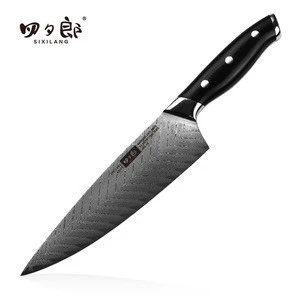 AUS-10 Damascus 8"steel chef  kitchen knife G10damascus steel blade with forged handle
