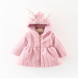 Baby Cartoon Warm Hooded Jackets Newborn Plus Velvet Thicken Infants girls Winter Coats Full Fashion Zipper Infants Outwear