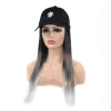 Baby Long Strainght Wigs Hats Women Braids Jean Caps And Head Band Winter Human Hair Beanie Wig With Hat On The Top