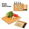 Bamboo Cutting Board with Digital Kitchen Scale & Magnetic Knife Holder Chopping Blocks