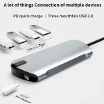 BASIX  2020 New Trending 5 in 1 Usb C Laptop Docking Station Type C Hub With OTG connector Usb 3.0