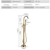 Bathtub Faucet 6021B-K Free Standing Swivel Spout Single Handle With Hand Spray Brass Gold Floor-standing Shower Set