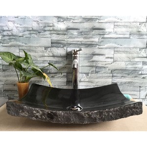 Beautiful Black Granite Vessel Stone Sink Basin For Sale