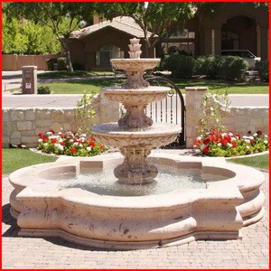 Beautiful yellow beige molds for garden water fountain 3 tier stone outdoor fountains for decor