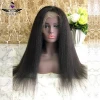 Beauty girl wholesale factory price elastic band yaki human hair full lace kinky straight wig