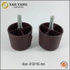 best factory price brown color round injection plastic furniture legs with screw