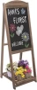 Best seller wooden outdoor advertising chalkboards blackboard with flower rack