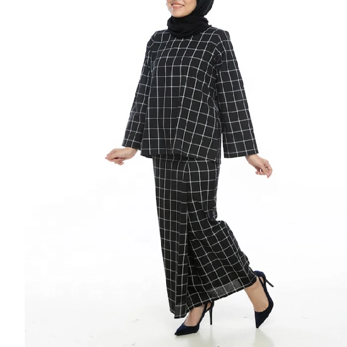 Best Selling Women Abaya Modern Kebaya Fashion Printing Baju Kurung Blouse With Skirt Casual Dress