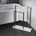Black Bath towel stand household bathroom Towel Holder Stand 304 Stainless Steel Freestanding Towel Rack