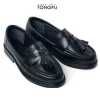 Black color PVC fashion tradition flat shoes