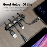 Black Color Silicone Rubber Cable Clips Organize and Store Messy cable and Magnetic Heads
