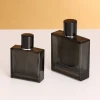 black glass perfume bottle 100 ml luxury perfume bottle with box custom frosted square perfume bottle 50ml