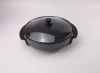 Black Non-Stick Skillet Electric Frying Pan Temperature Control With Glass Lid