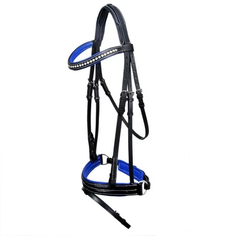 blue pad bridle with crystal