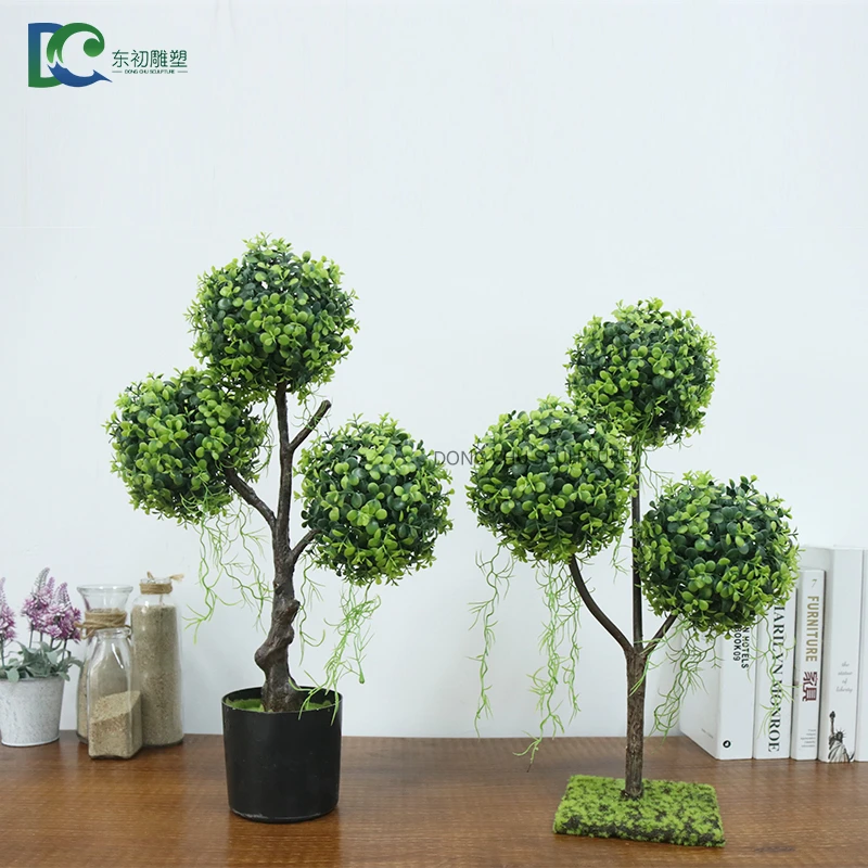 Bonsai export from china mini simulation plastic Milan hedge artificial boxwood topiary grass ball