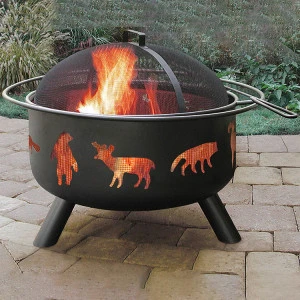 Bowl fire pit outdoor heater steel