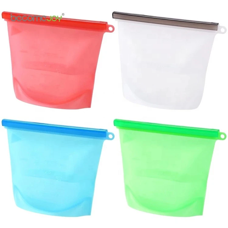 BPA free Leakproof silicone reusable food storage bag  Food Fresh Container