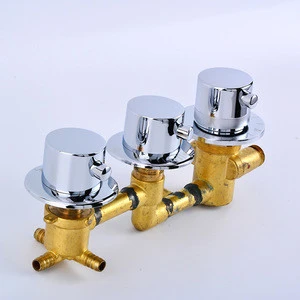 Brass body Polished 3 ways Thermostatic faucet for shower room