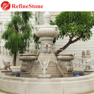 Bronze water fountain with two water channels garden decoration sculpture