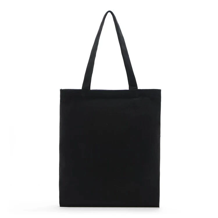 BSCI certified Custom cheap printed canvas tote bags black eco organic cotton bag