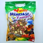 Bulk chocolate and colorful crunchy breakfast cereal