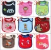 cartoon animal style baby bibs organic cotton baby triangle hook and loop fasteners embroidered baby bib eco friendly bibs