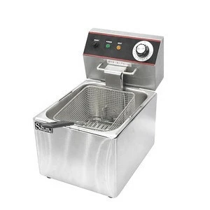 CE Stainless steel commercial electric deep fryer with 1 tank 1 basket food processing machine