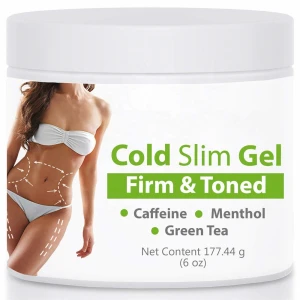 Cellulite Cold Slimming Gel with Caffeine and Green Tea Extract - Stretch Marks, Firming and Toning, Improves Circulation