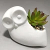 Ceramic Mini Owl shape Flower pot White Home Garden Plant pots succulent planter