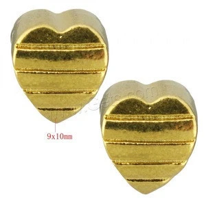 Charm jewelry heart shape hollow metal spacer beads