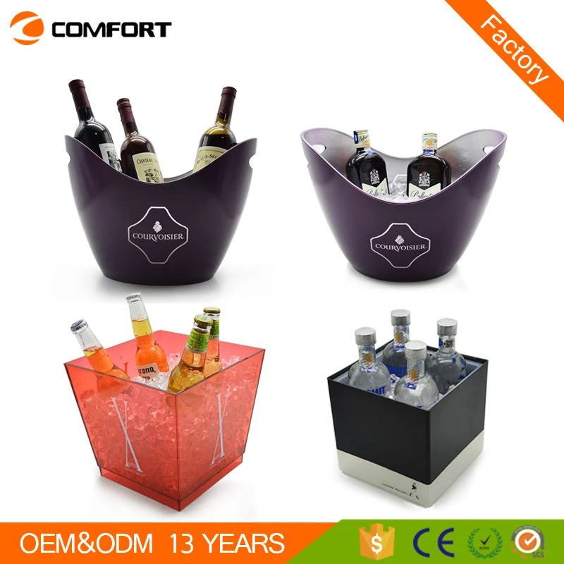 Cheap customized various plastic ps pp light led ice bucket