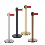 Cheap metal crowd control equipment post traffic barrier retractable bank belt queue barrier
