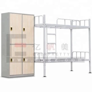 Cheap Modern School Dormitory Furniture Adult Metal Bunk Bed with Desk