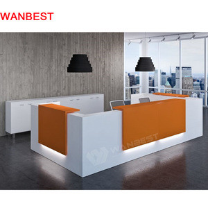 Cheap Solid Surface Straight Office Furniture Beauty Salon Reception Desk Service Counter