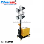 Cheapest Price !!! POWERGEN Mast 4.8M with Metal Halide Lamp 4x400W Diesel Light Tower 5KW Mobile Generator