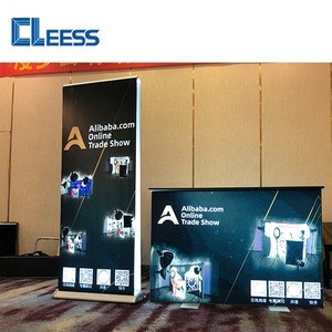 China Deluxe Wide Base Glow LED Illuminated Retractable Roll Up Banner Stands