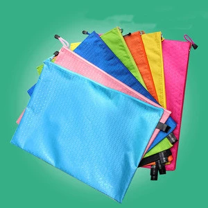China Factory Customized Logo A3 A4 A5 A6Canvas ziplock document bag waterproof zipper file bag
