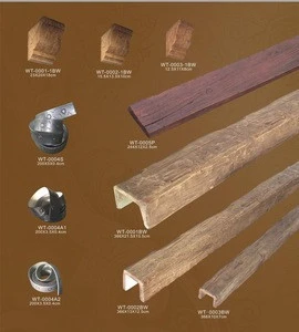China Light weight Polyurethane foam faux wood beam timber for ceiling decoration