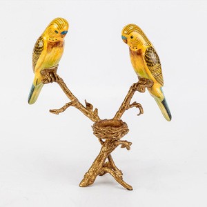 China manufacturer brass and ceramics birds decorations for home hotel villa table animals accessories home decor