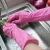 Import China pink wholesale latex rubber household  cleaning gloves from China