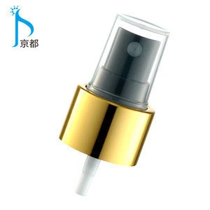 China Standard Size Shiny Gold Aluminum Fine 24 28mm Mist Blower Spray Pump