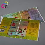 china supplier colorful custom food packaging grade adhesive labels