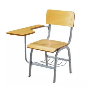Classroom furniture school library chairs with writing pad
