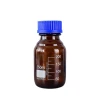 Clear Amber Glass Reagent Bottle 30ml 50ml 100ml 125ml 250ml 500ml Narrow Mouth Medicine Bottle With Blue Screw Lid