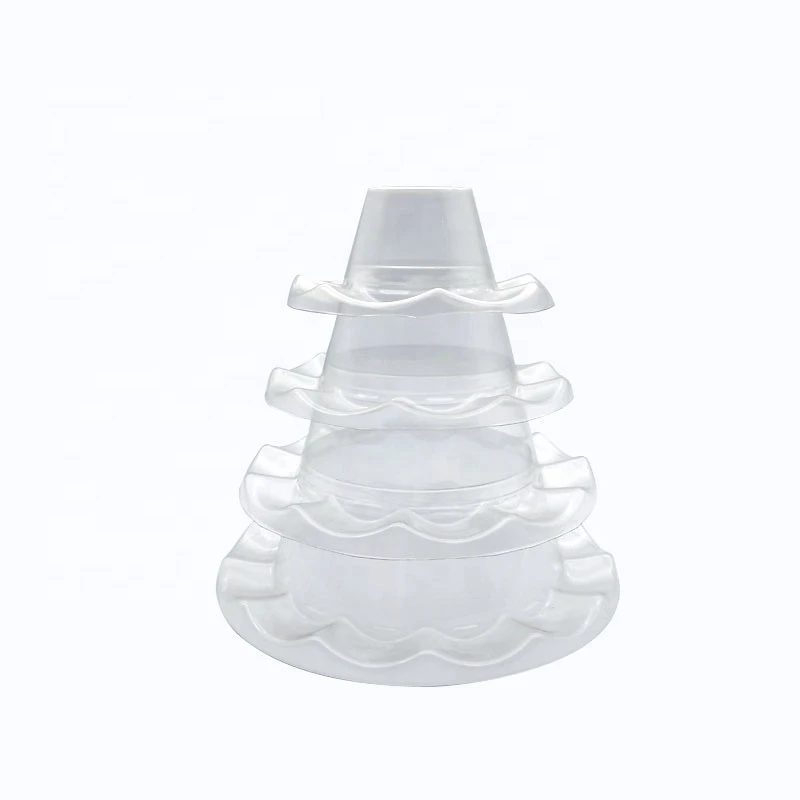 clear plastic 5 macaron display tower for party