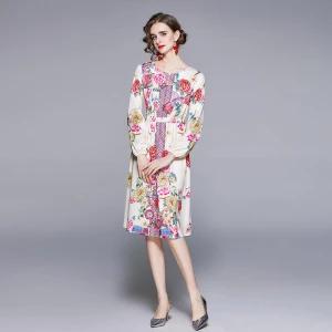 clothing manufacturers womens clothing 2021 spring women clothing new fashion temperament long section printed casual dress