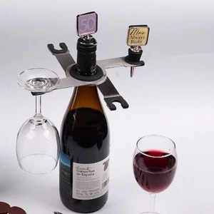 collapsilbe steel wine bottle glass holder 1615020
