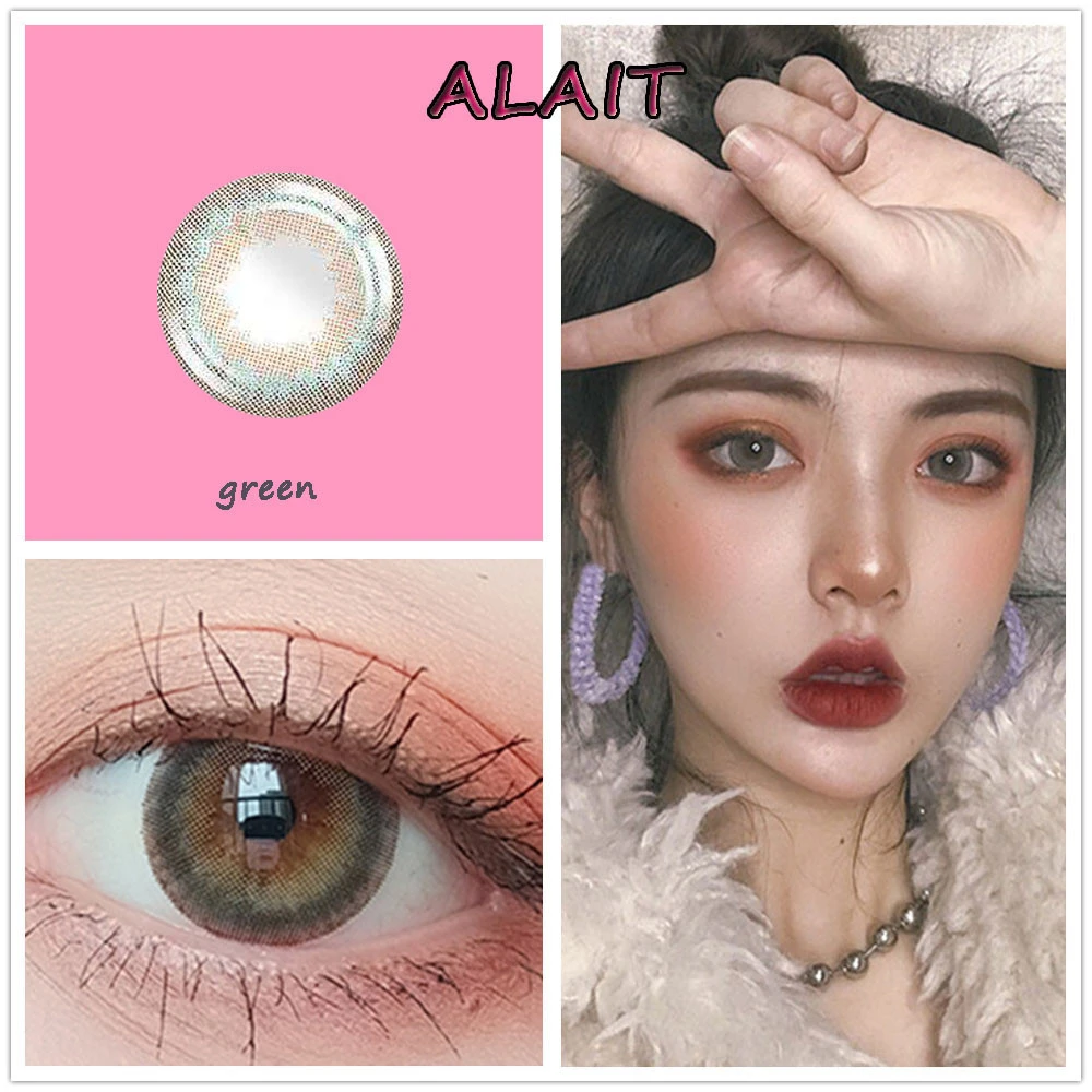 colored contact lenses eye contactlens/circle lenses/Color contact lens ALAIT GREEN