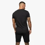 100% Combed Cotton Twinset Slim Fit T-Shirts & Shorts Quick Dry & Windproof Features Solid Black for Autumn Print Logo Patterns